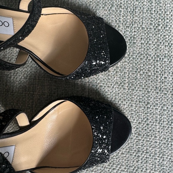 Jimmy Choo sparkling black sandals. Size 37.5. - Picture 7 of 13